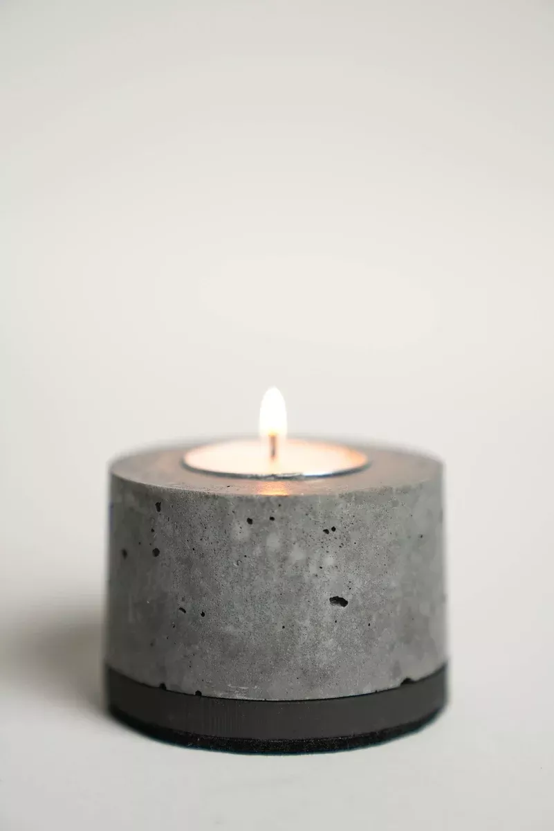 FLÎKR Fire Bundle 3 piece concrete tea light candle holder 1.5inch