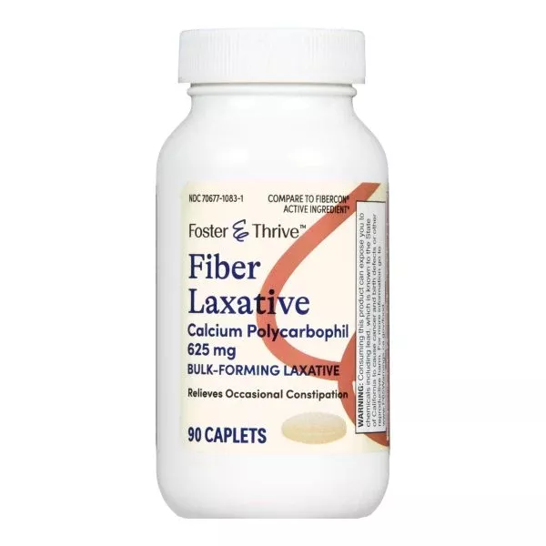 Foster & Thrive Bulk-Forming Fiber Laxative Caplet, 90 ct.