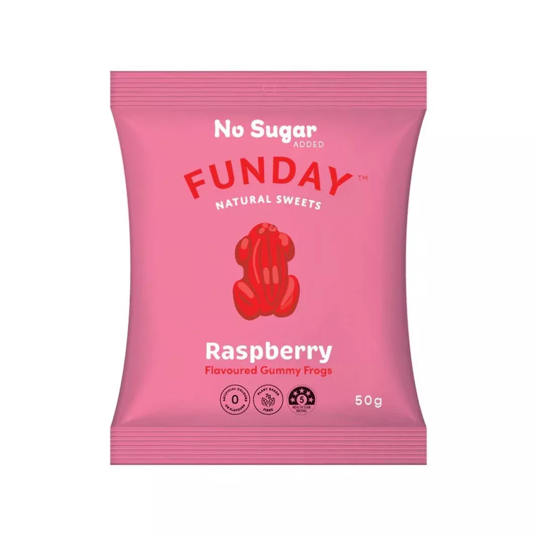 Funday Natural Sweets Raspberry Gummy Frogs | 50g