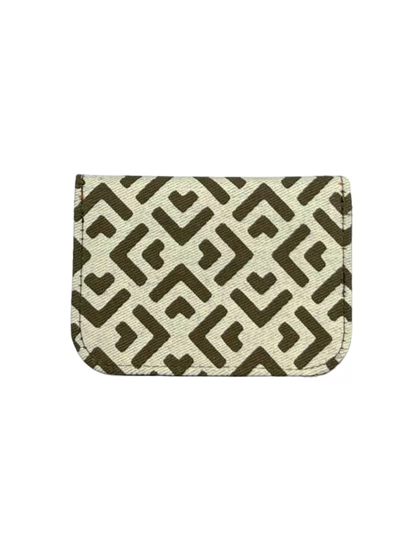 Geometric Print Square Wallet