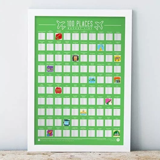 Gift Republic - Bucket List Poster - 100 places