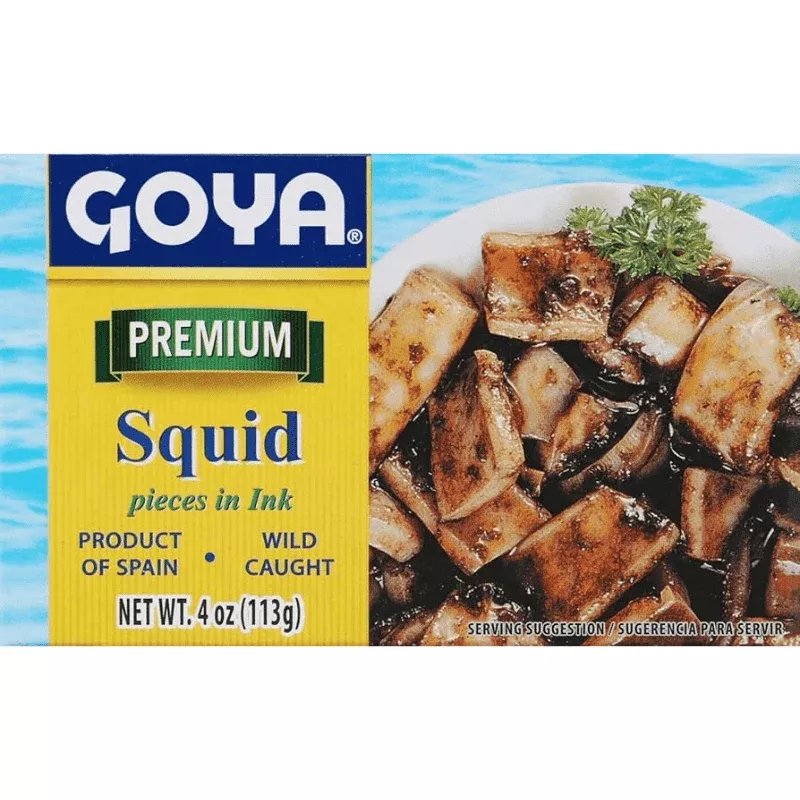 Goya Premium Squid Pieces in Ink, 4 oz [12 Pack]