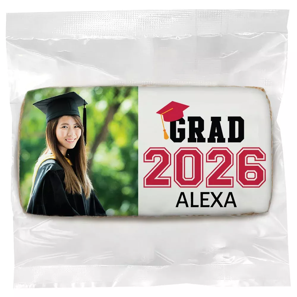 Graduation Year / Cap Photo - Personalized Direct Print On Rectangle Sugar Cookie