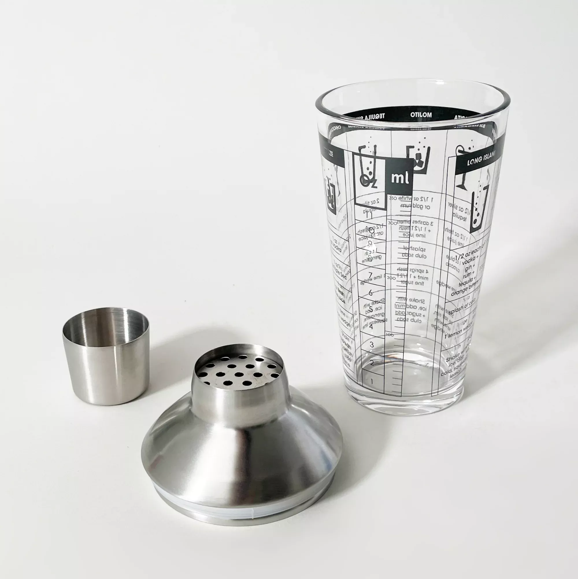 Graphic Glass Cocktail Shaker