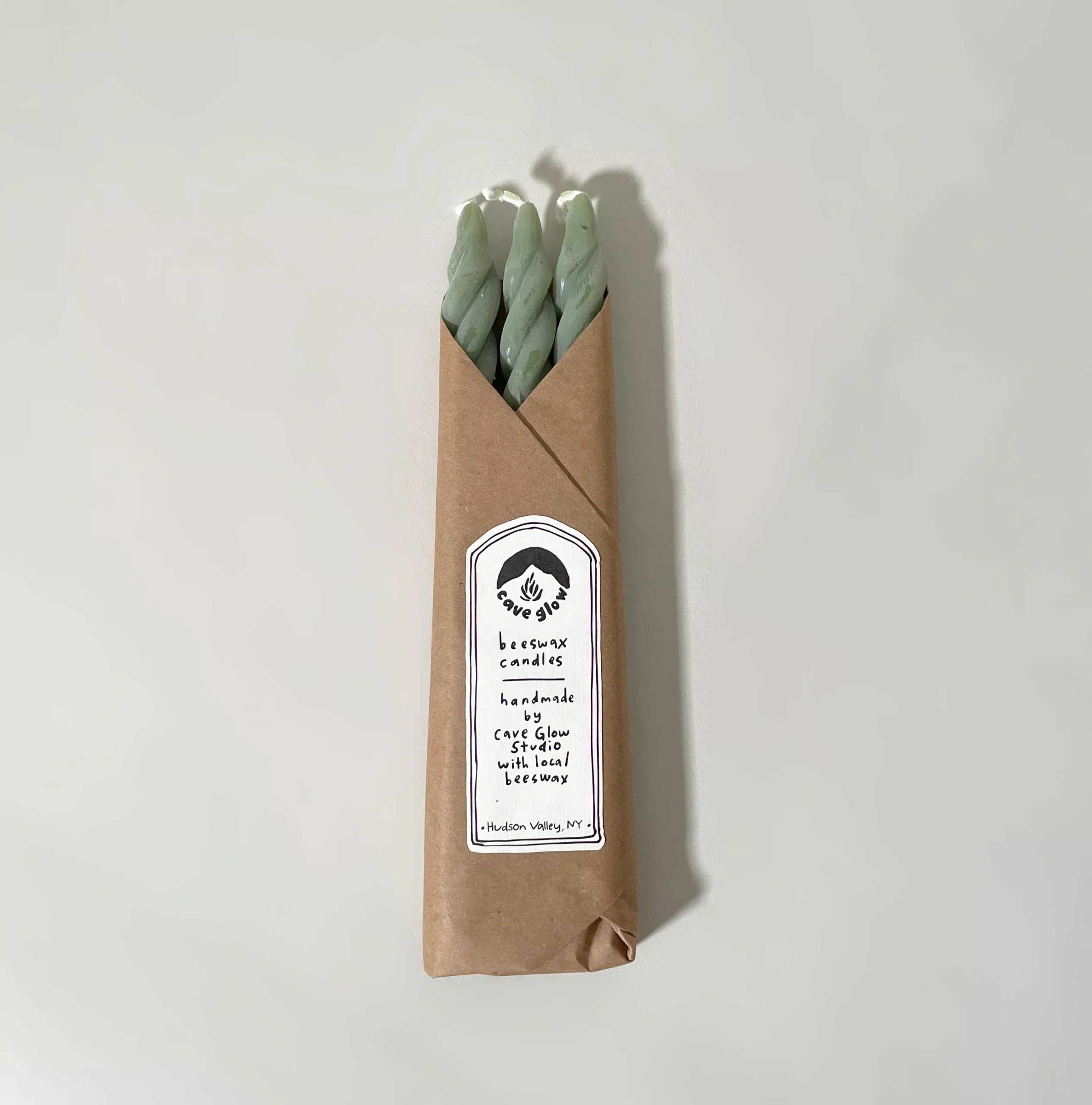 Grass Spiral Beeswax Candles, Set of 3