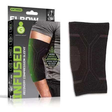 Green Drop Elbow Compression Sleeve, Infused Brace