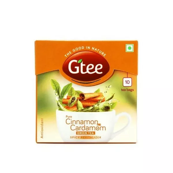 Gtee Green Tea Bags - Cinnamon & Cardamom - 10 tea bags