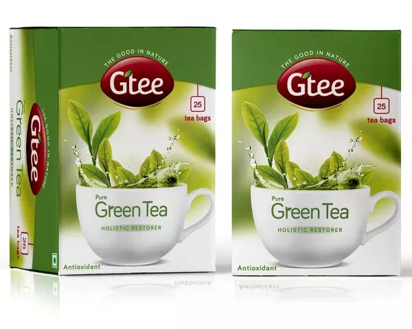 Gtee Green Tea Bags - Regular - 25 tea bags - Pack of 2