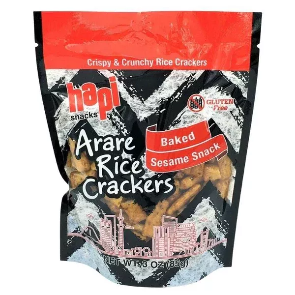 Hapi Arare Rice Crackers Baked Sesame Snack 85g