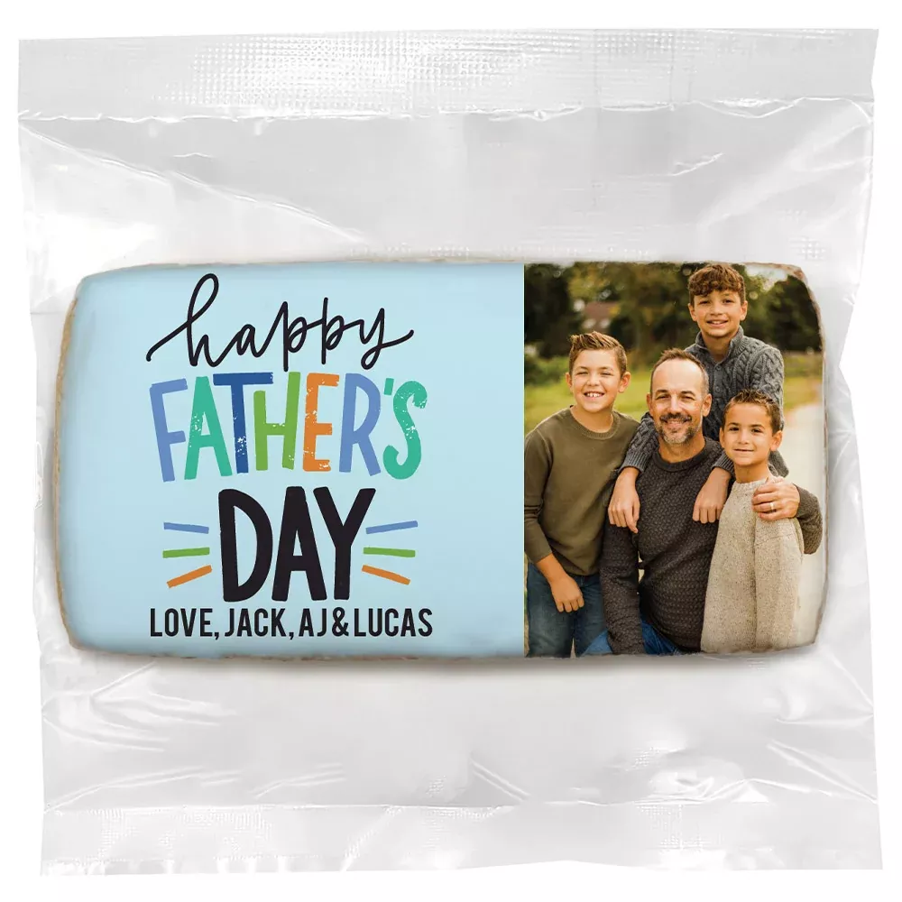 Happy Father's Day Photo - Personalized Direct Print On Rectangle Sugar Cookie