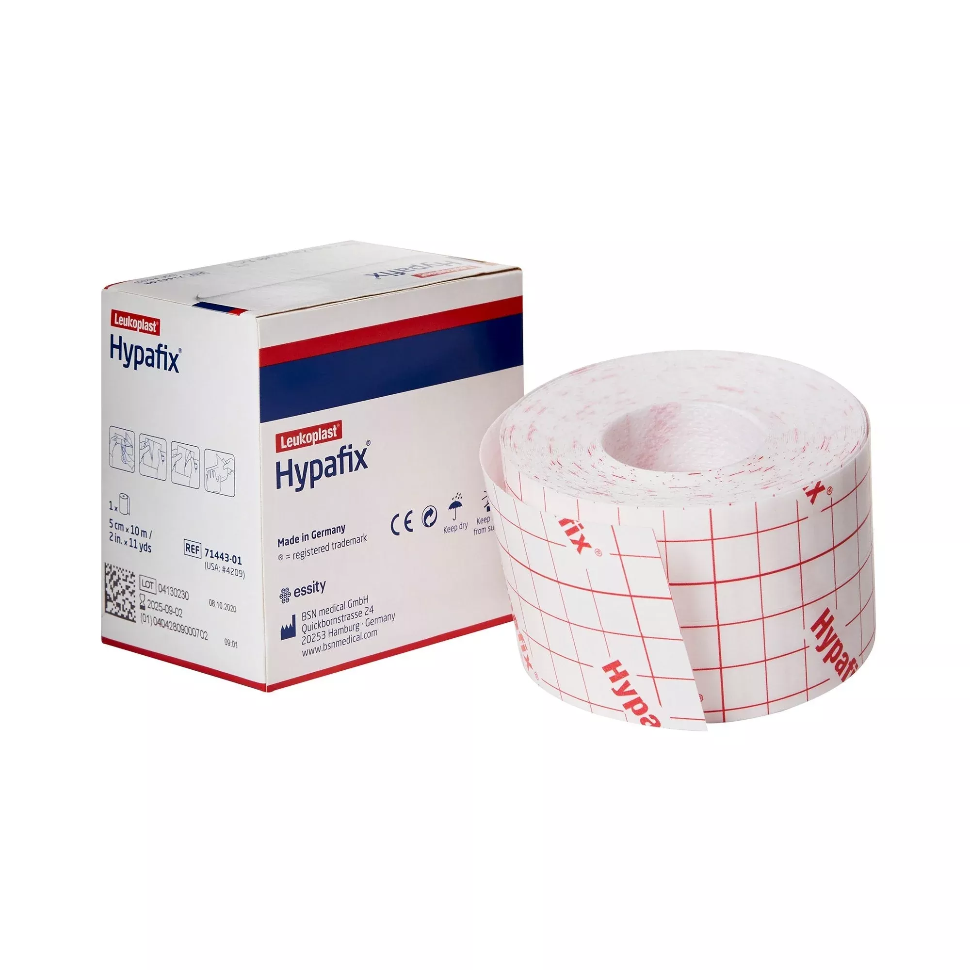 Hypafix Nonwoven Dressing Retention Tape, 2 " x 10 Yard, White