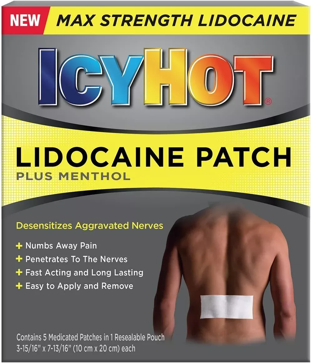Icy Hot Max Strength Topical Pain Relief Patch, 5 count