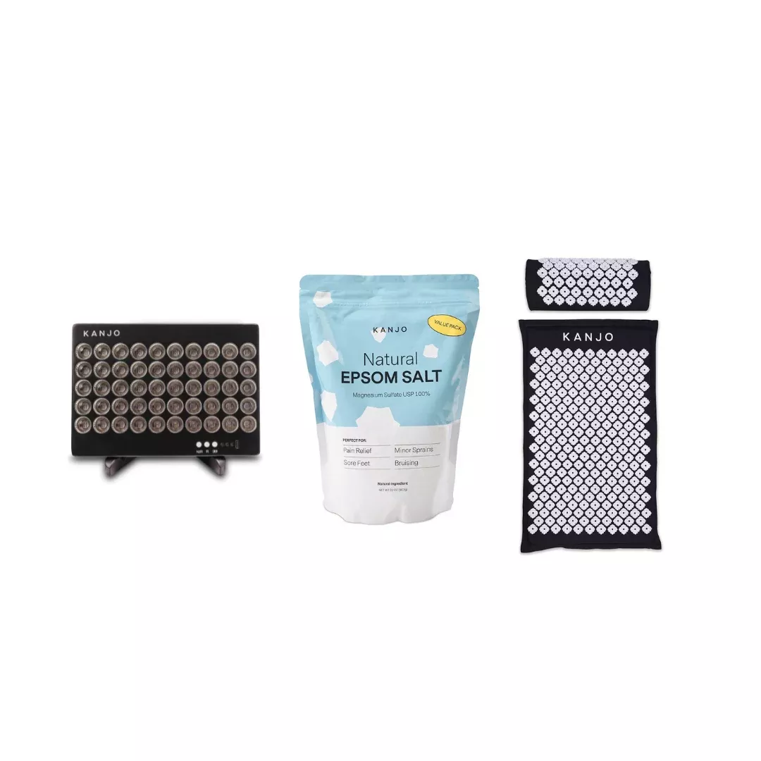 Kanjo Back Pain Relief Starter Set, Red Light Therapy + Acupressure