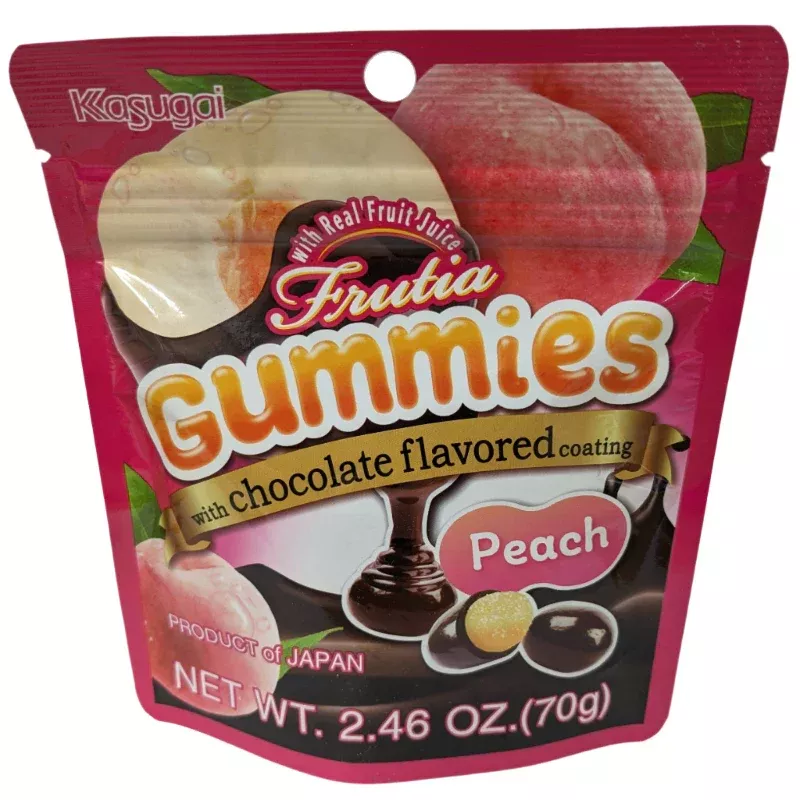 Kasugai Frutia Chocogummy Peach Pouch 70g
