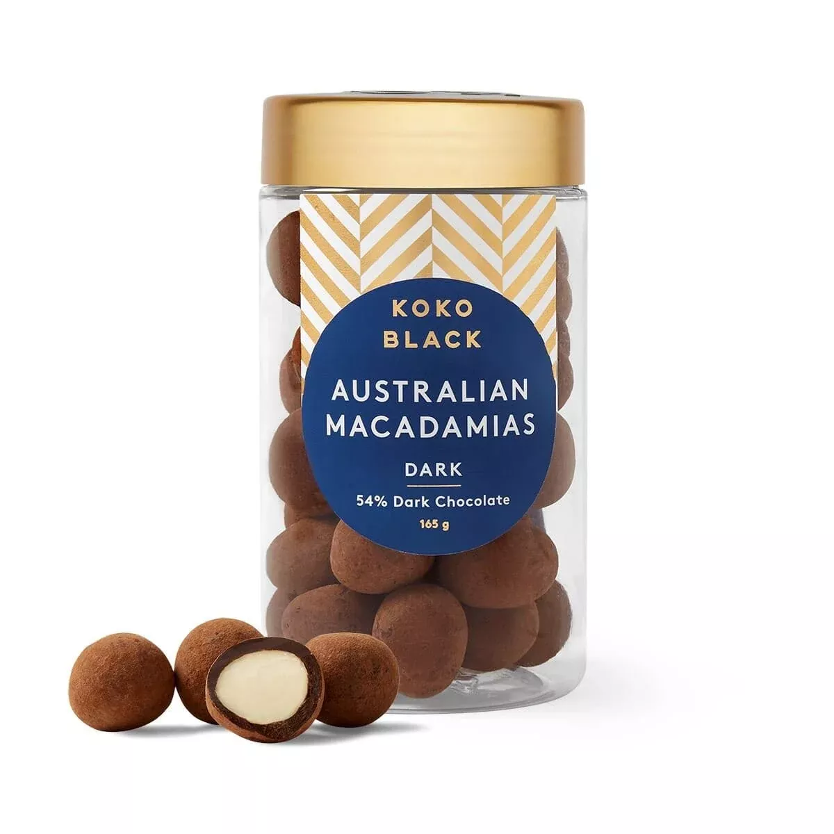 Koko Black Dark Macadamias, 54% Dark Chocolate | 165g