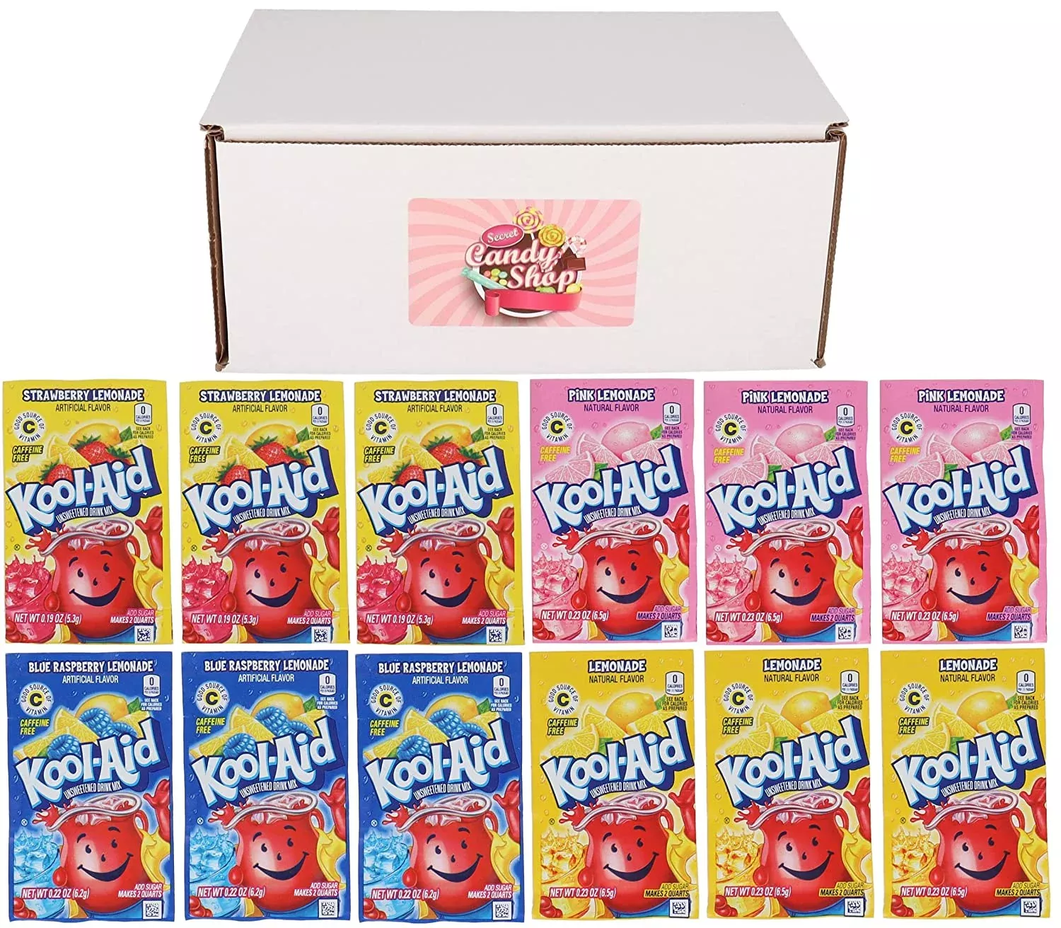 Kool-Aid Drink Mix Packets Variety Pack of 4 Lemonade Flavors (3 of each flavor, Total of 12)
