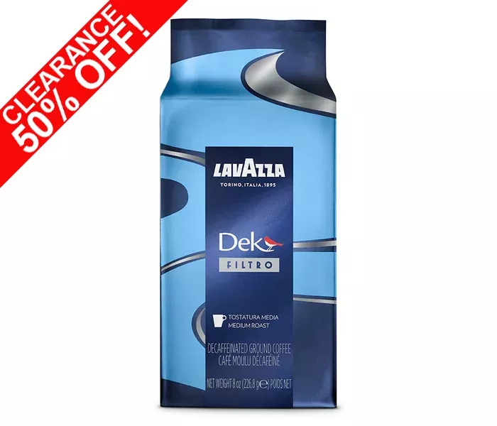 Lavazza Dek Filtro Ground Coffee Medium Roast 8oz Brick