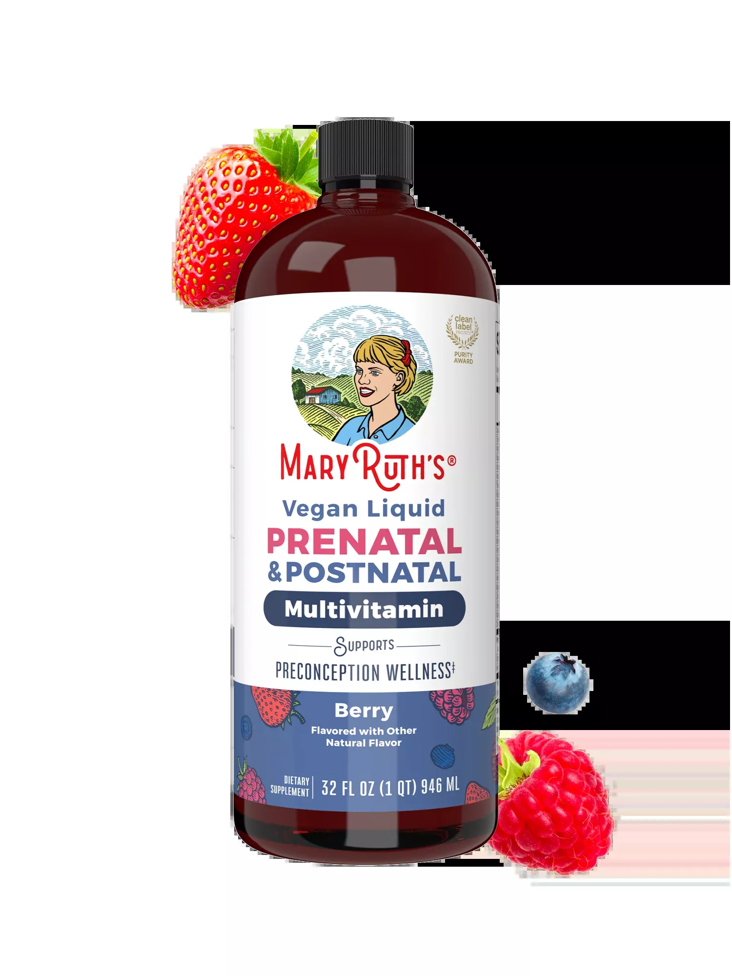 Mary Ruth's Prenatal & Postnatal Liquid Multivitamin, Berry, 32 oz.