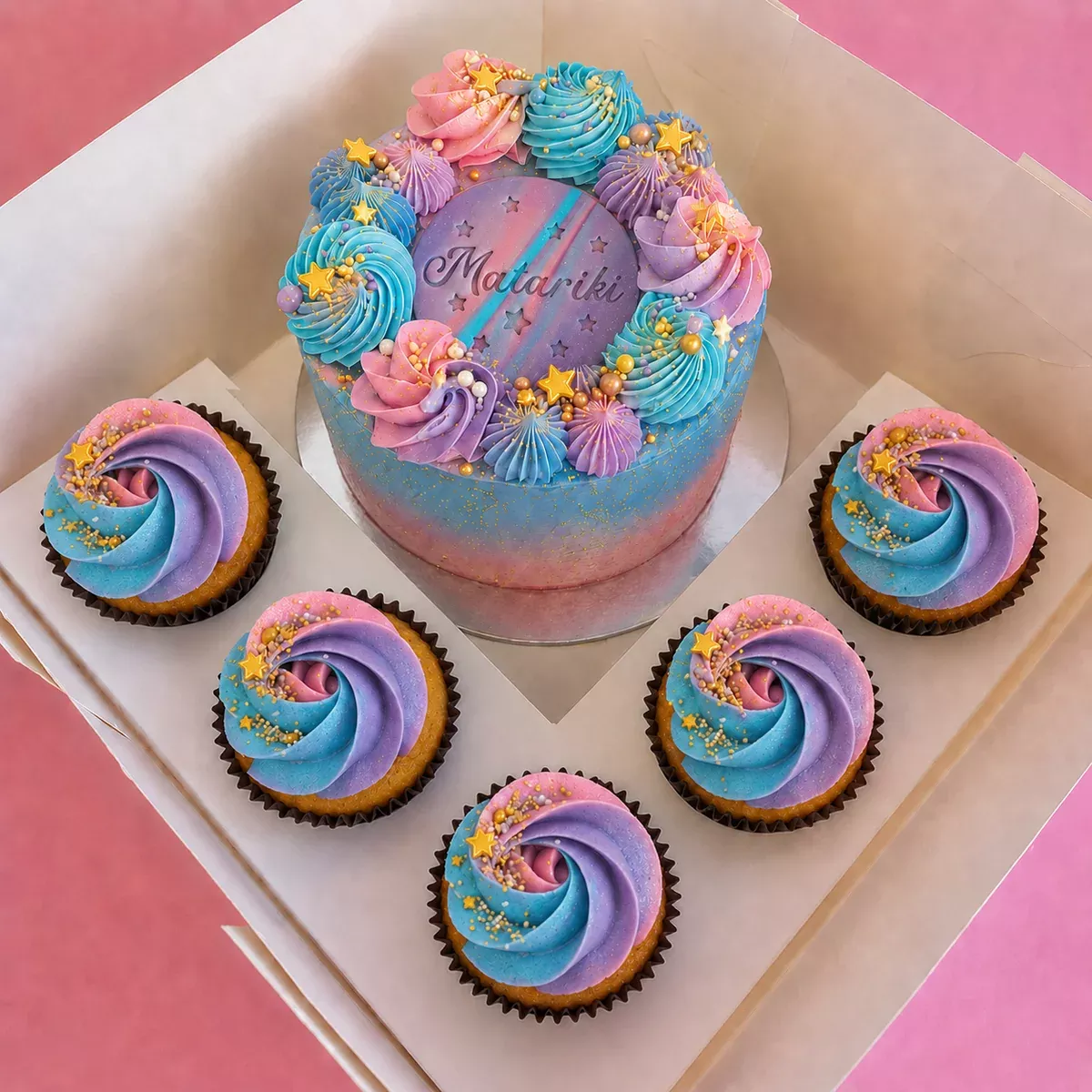 Matariki 5” Celebration Cake + Cupcake Gift Box — Cupcake Sweeties