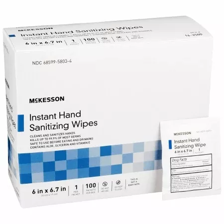 McKesson Hand Sanitizing 70% Alcohol Wipes, 100 ct.