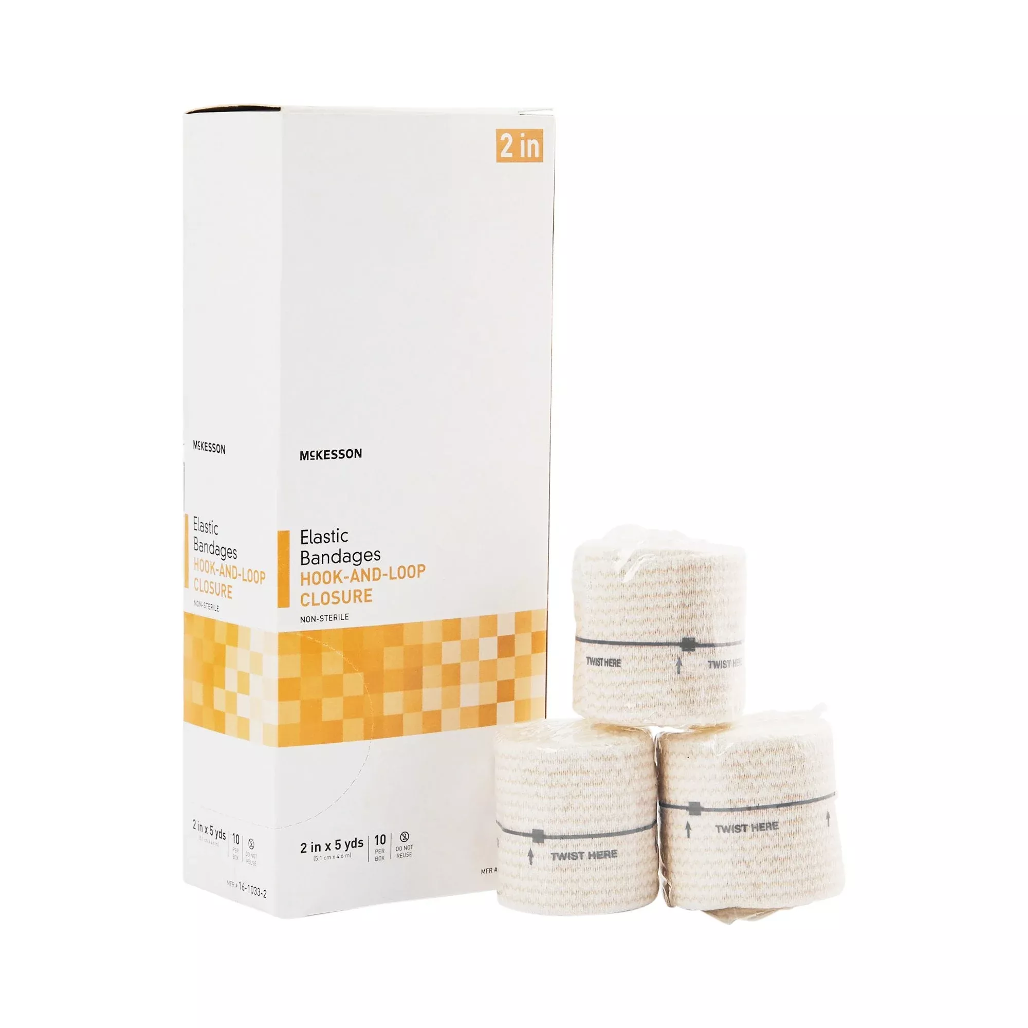 McKesson Hook-and-Loop closure Elastic Bandage, 2 inch x 5 Yard, 10 ct.