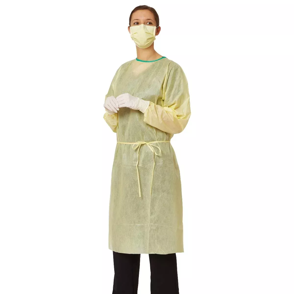 Medline Disposable SMS Medium-Weight Isolation Gowns, Side Ties