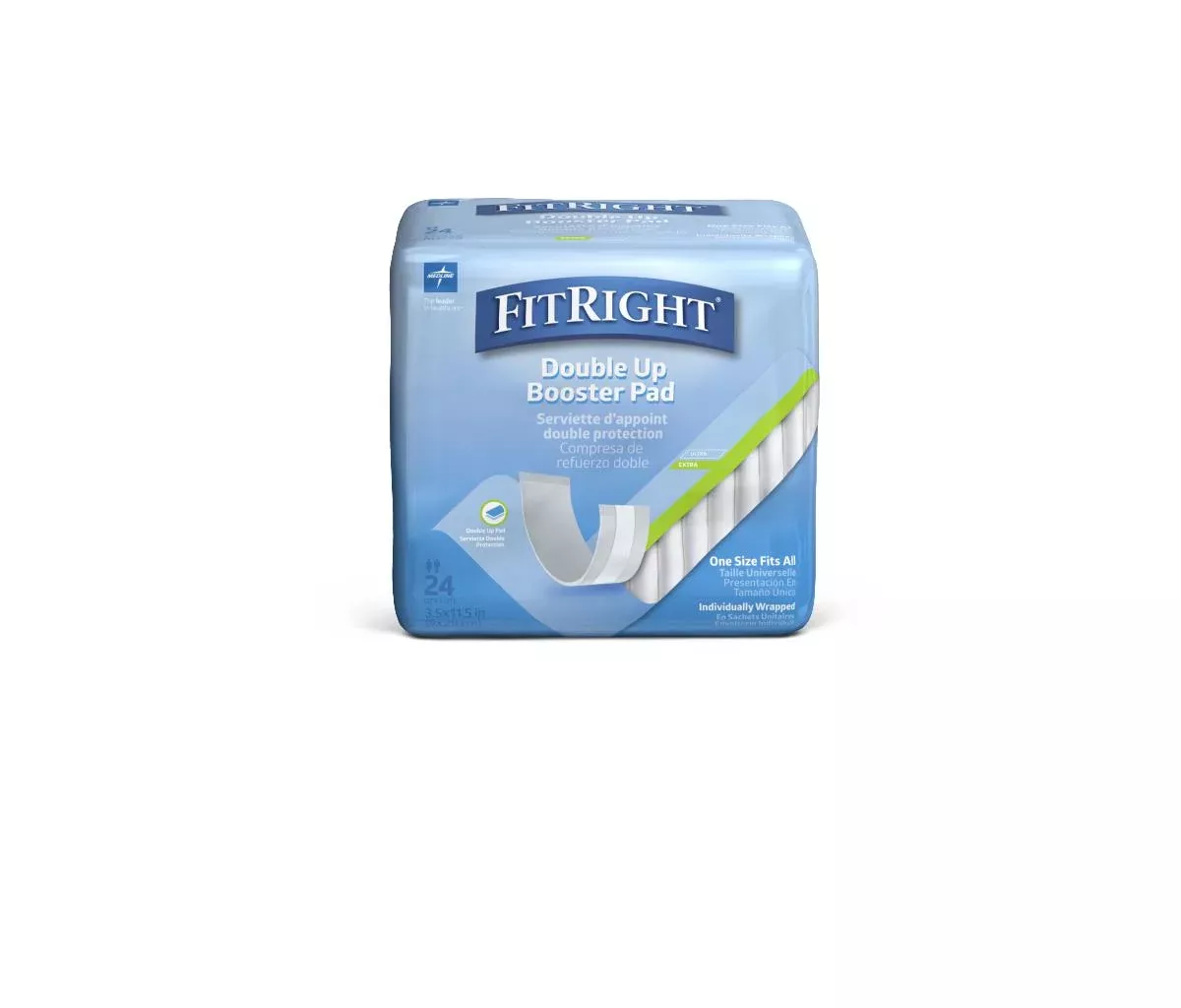 Medline FitRight Double Up Thin Incontinence Booster Pads