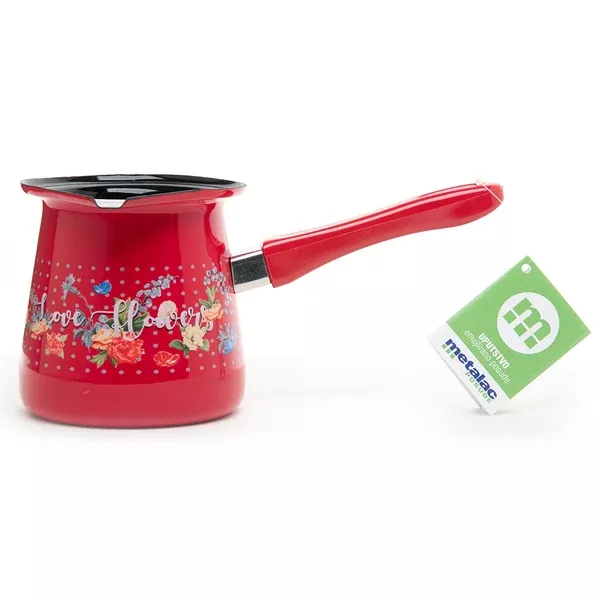 Metalac Enamel Coffee Pot, No.12, X-Large - Flowers