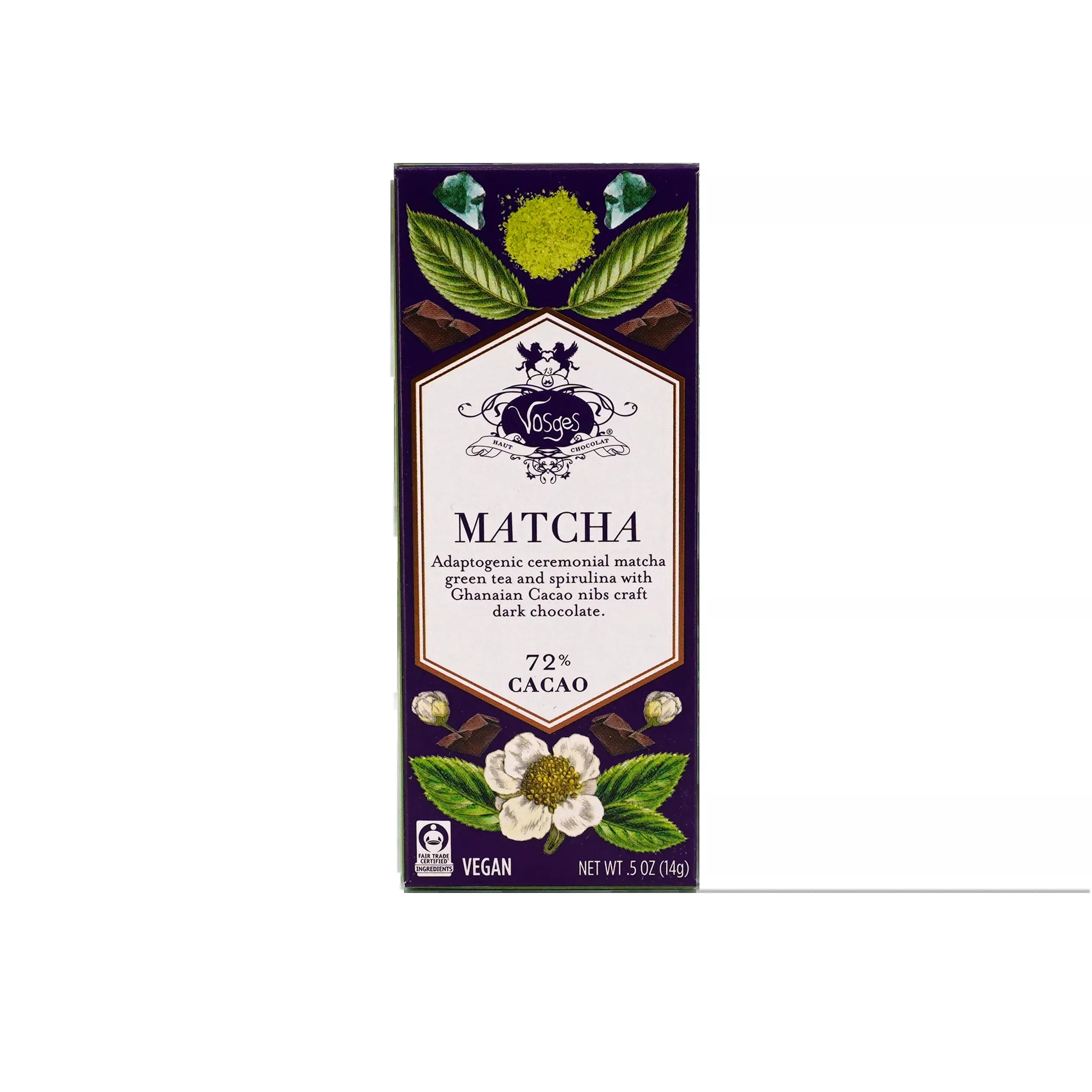 Mini Dark Chocolate Bar w/ Matcha Green Tea & Spirulina