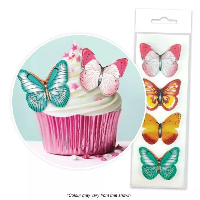 Mixed Butterflies | Wafer Cupcake Toppers | Pack of 16