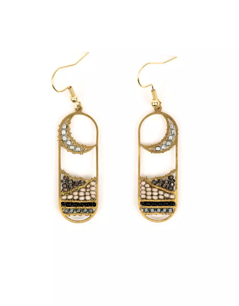 Mod Block Beaded Earrings