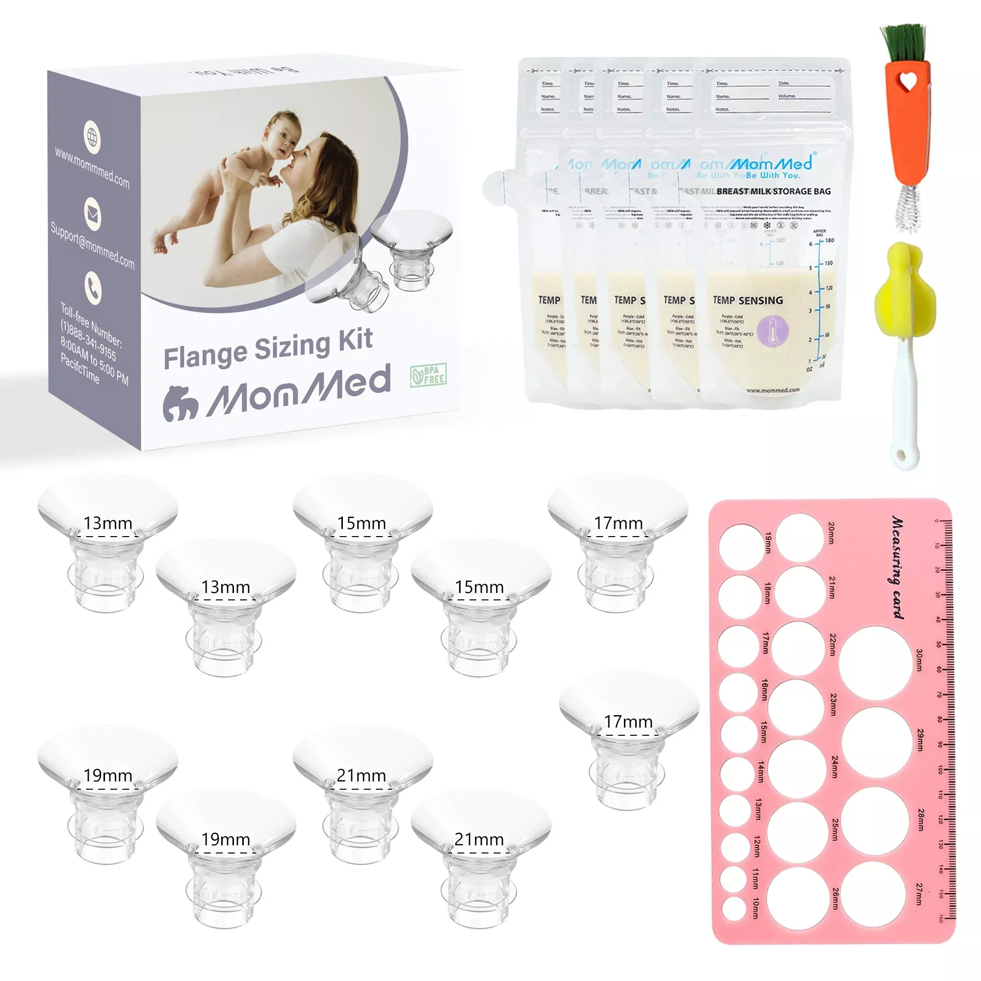 MomMed Flange Sizing Kit (10PCS) flange Inserts for 24mm Shields