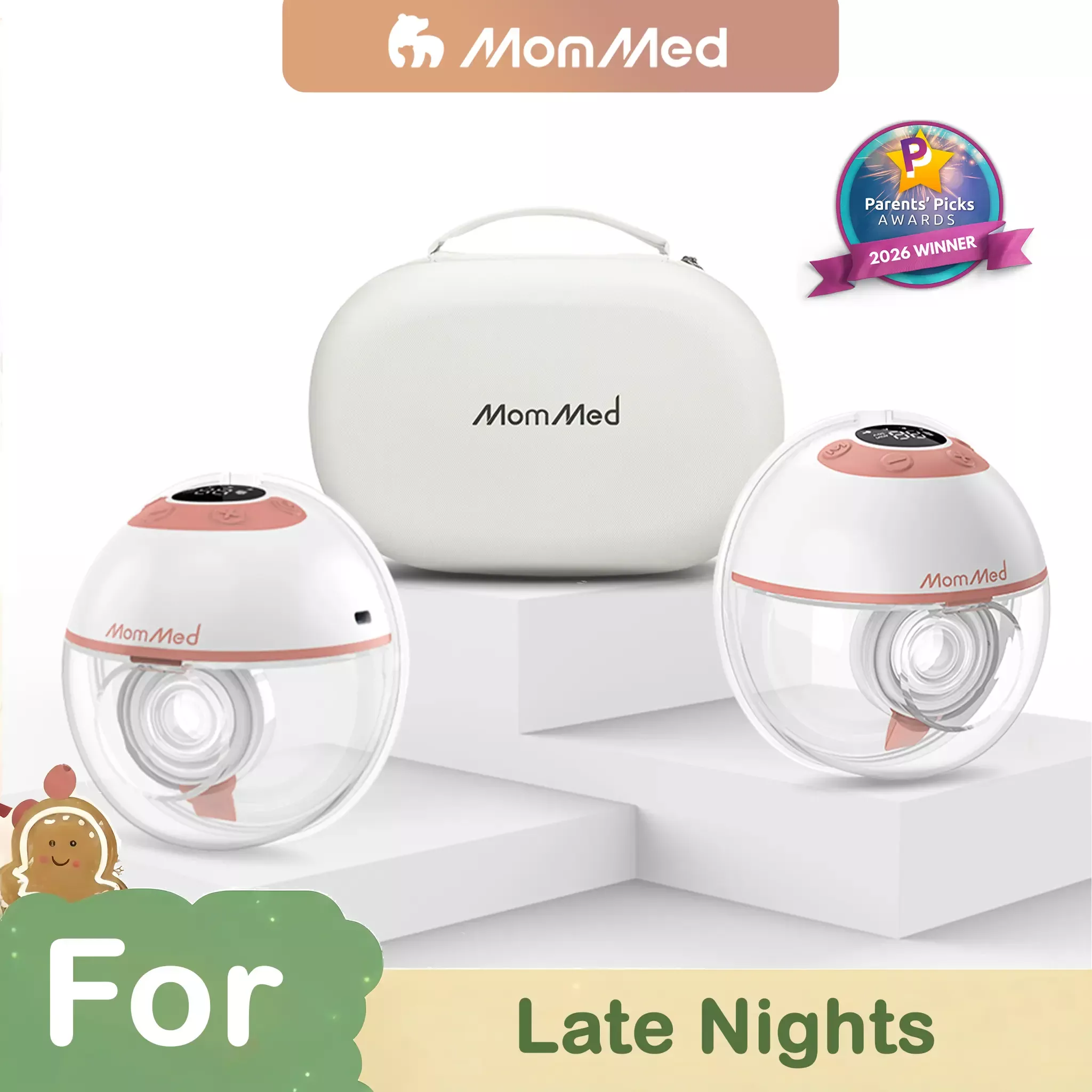 MomMed M21 Luma Double Wearable Breast Pump with Night Light