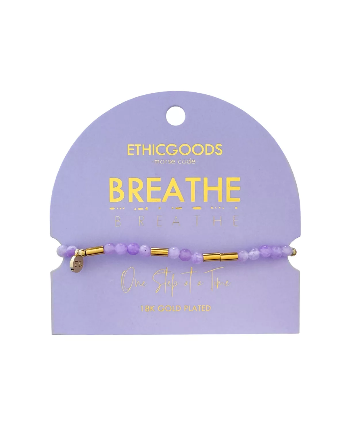 Morse Code Gold & Stone Beaded Bracelet - FRIENDSHIP
