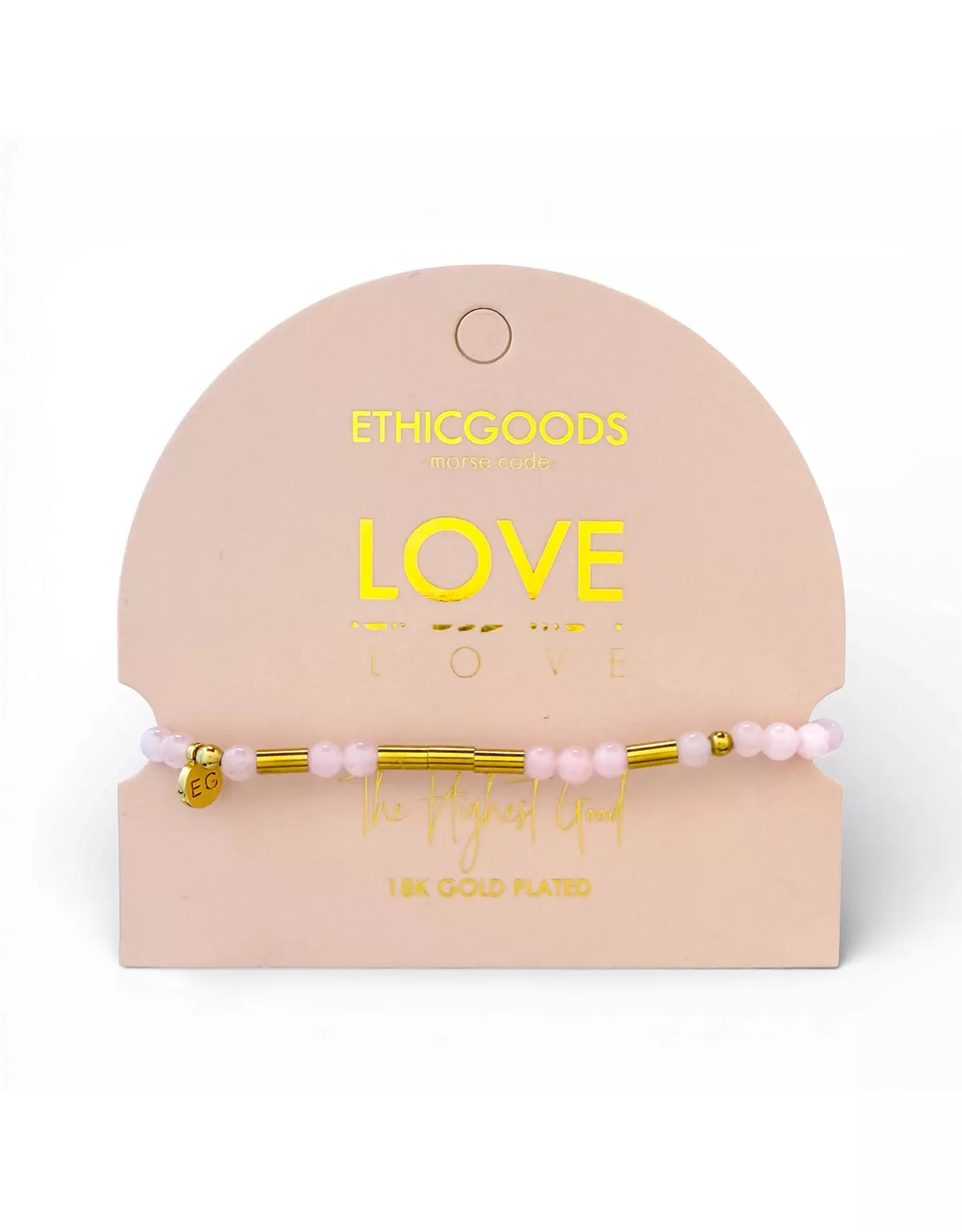 Morse Code Gold & Stone Beaded Bracelet - SISTER