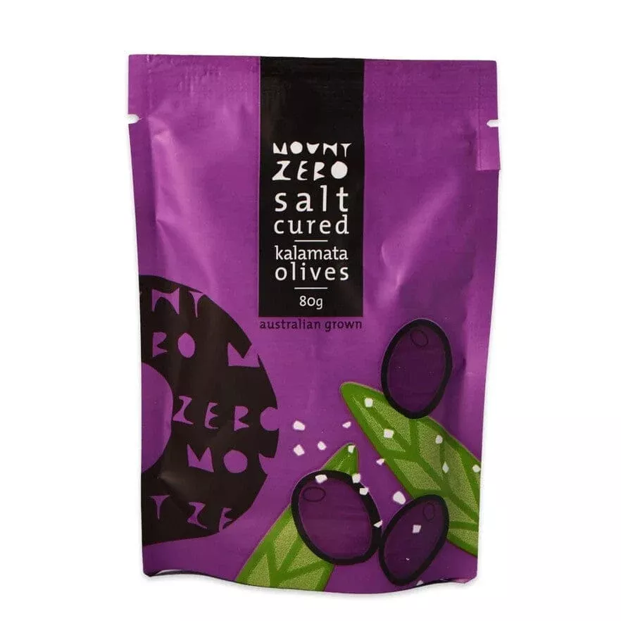 Mount Zero Salt Cured Kalamata Olives | 80g