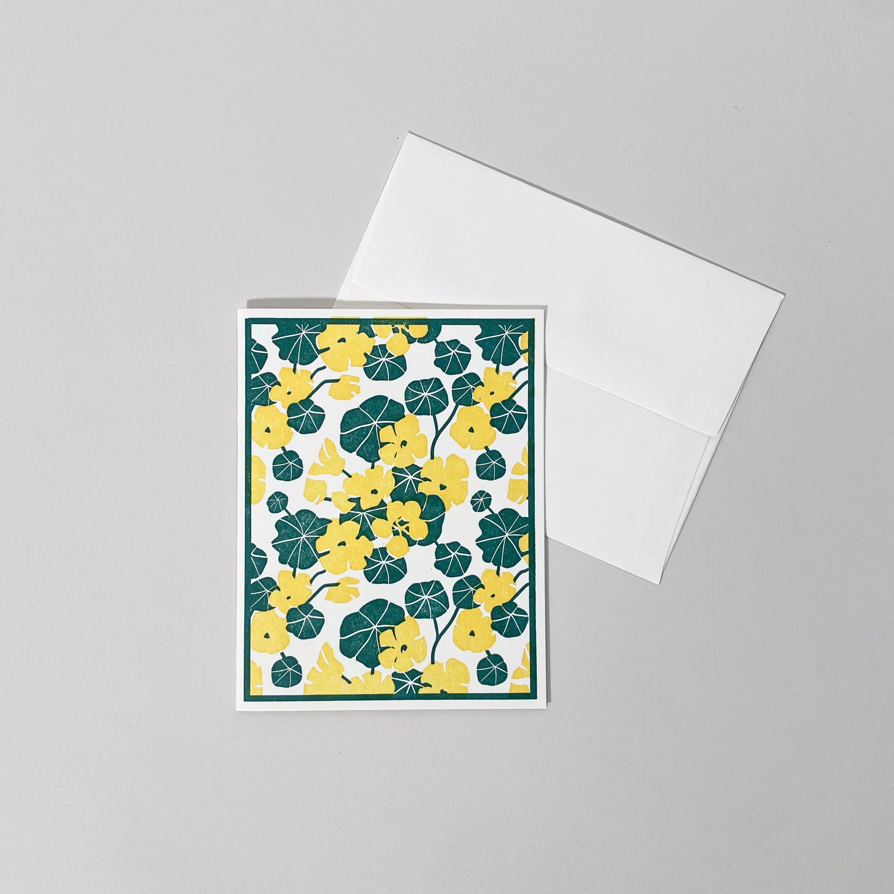 Nasturtium Pattern Letterpress Card