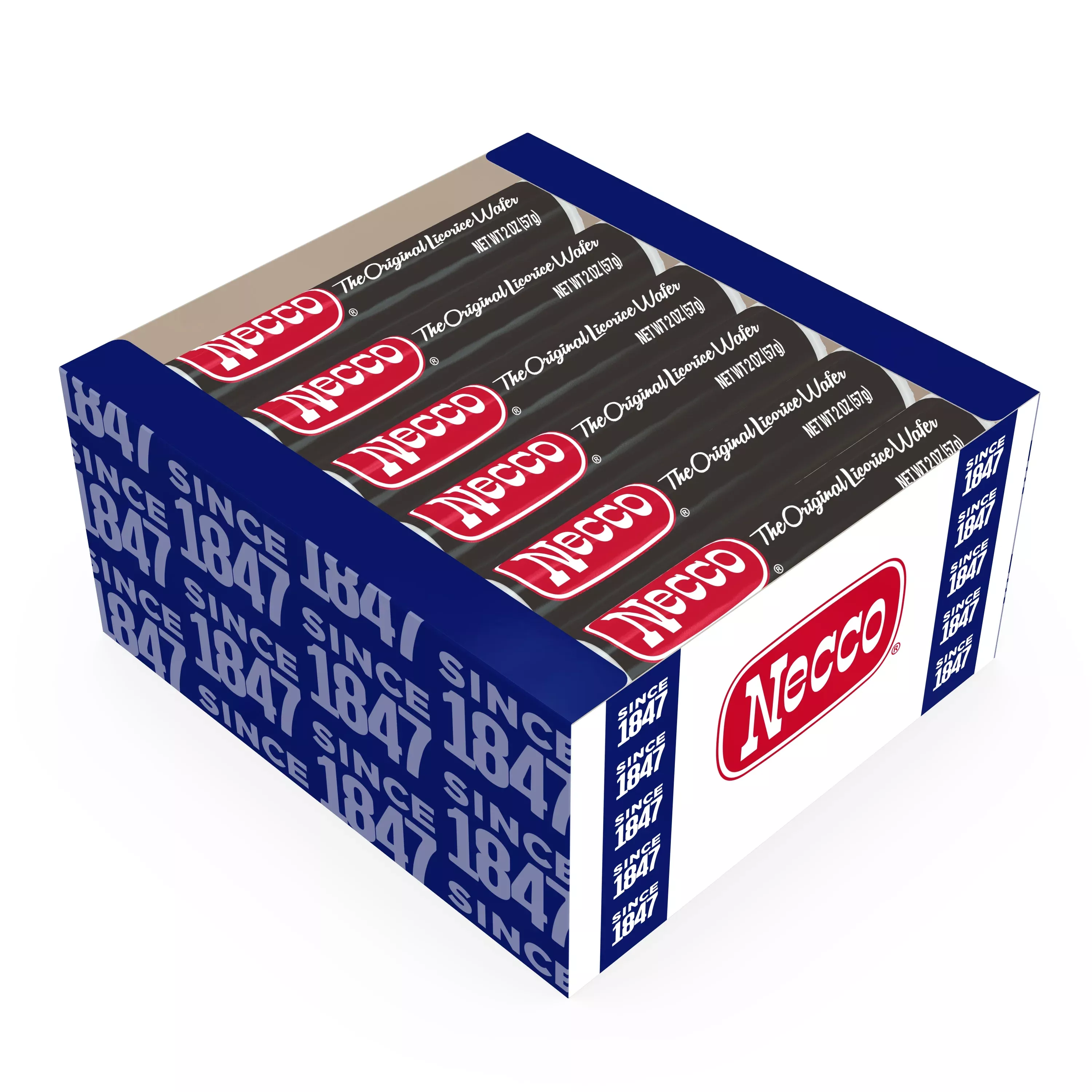 Necco Licorice Wafers - 18 Count Rolls Tray