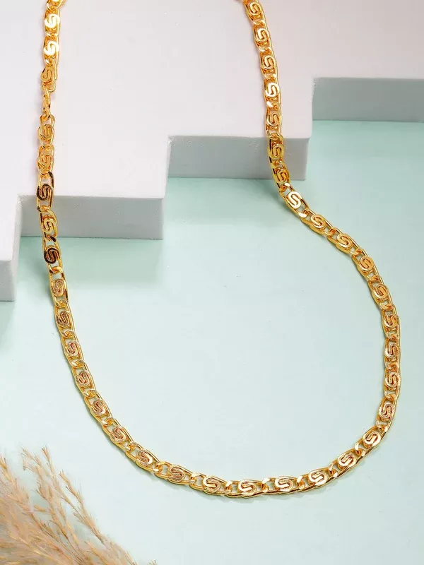 NVR Men's Gold-Polished Minimal Chain - Onesize