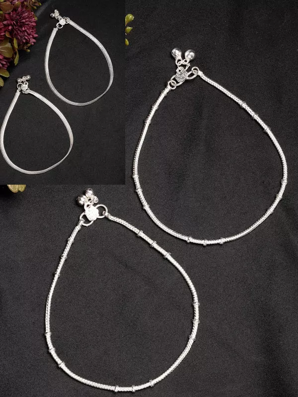 NVR Women's Pair of 2 Silver-Plated Anklets - Onesize