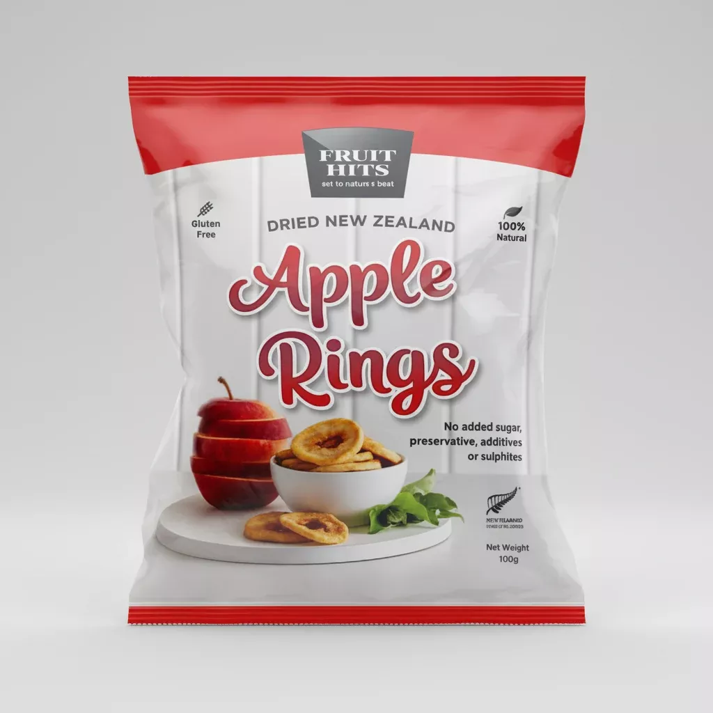 NZ Dried Apple Rings, 100g