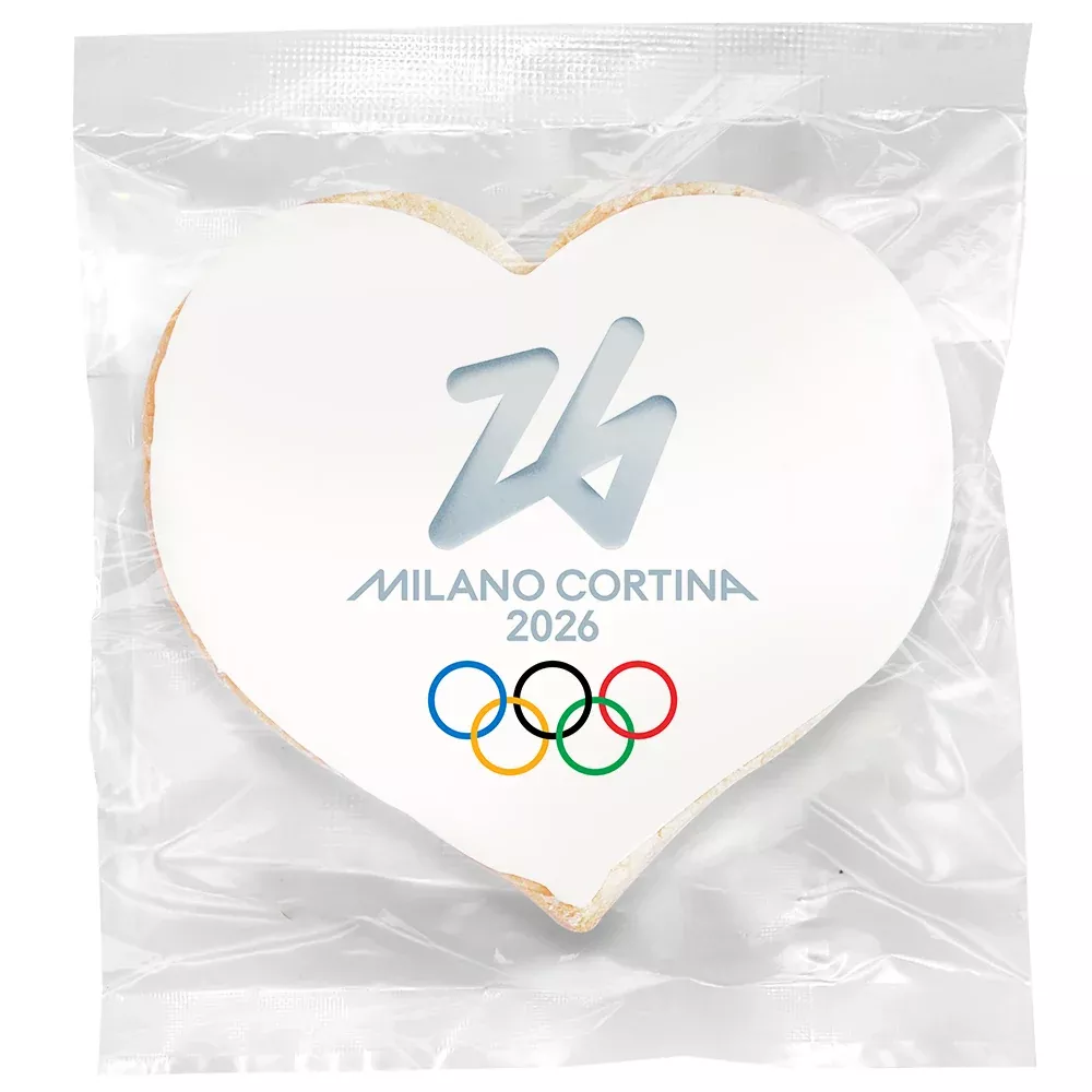 Olympics Upload your Logo - Personalized Direct Print On Heart Sugar Cookie