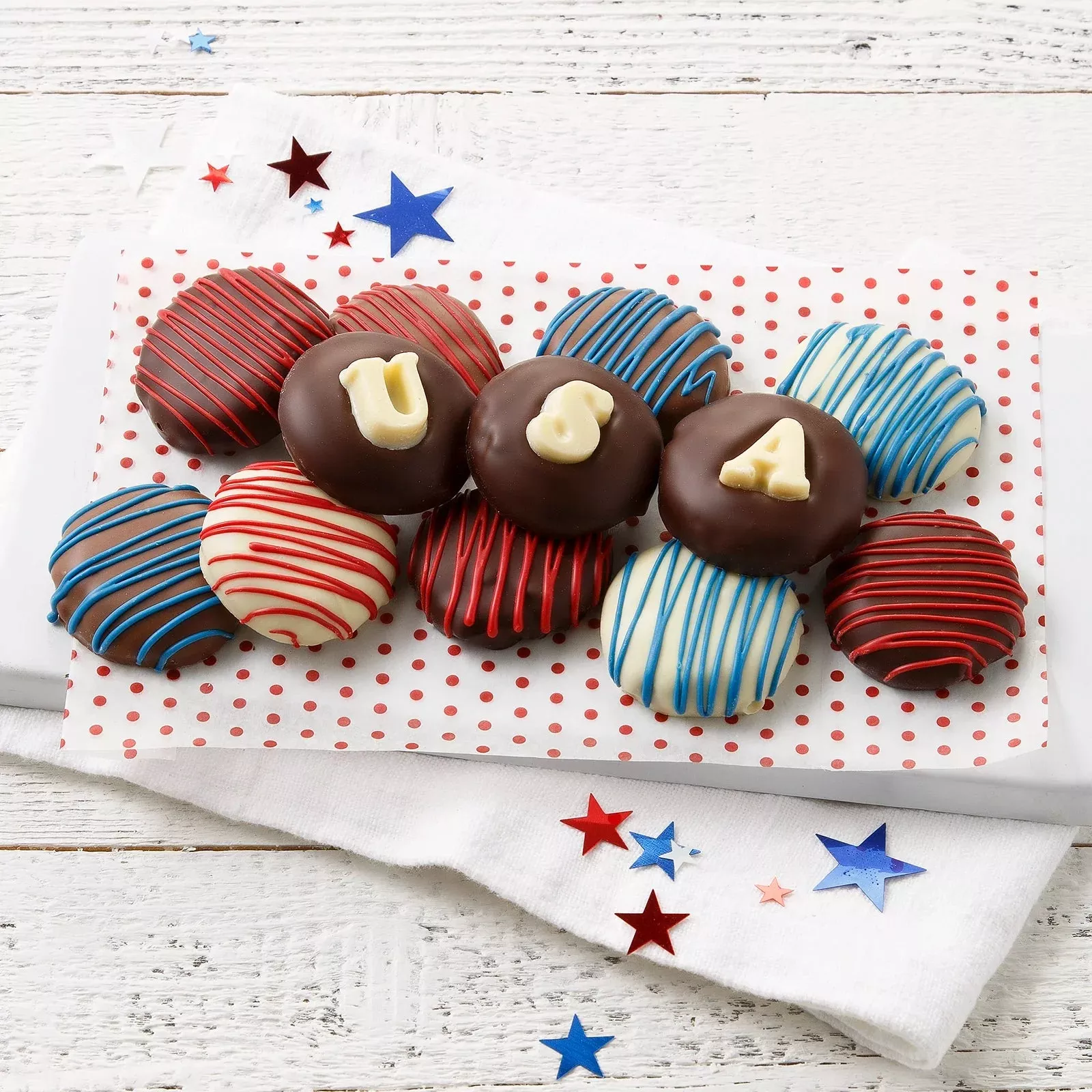 Patriotic Belgian Chocolate Covered Nibblers Cookie Gram
