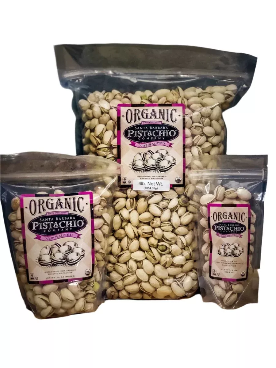 Pistachios, UNSALTED Plain Organic in Shell (California) - Bag
