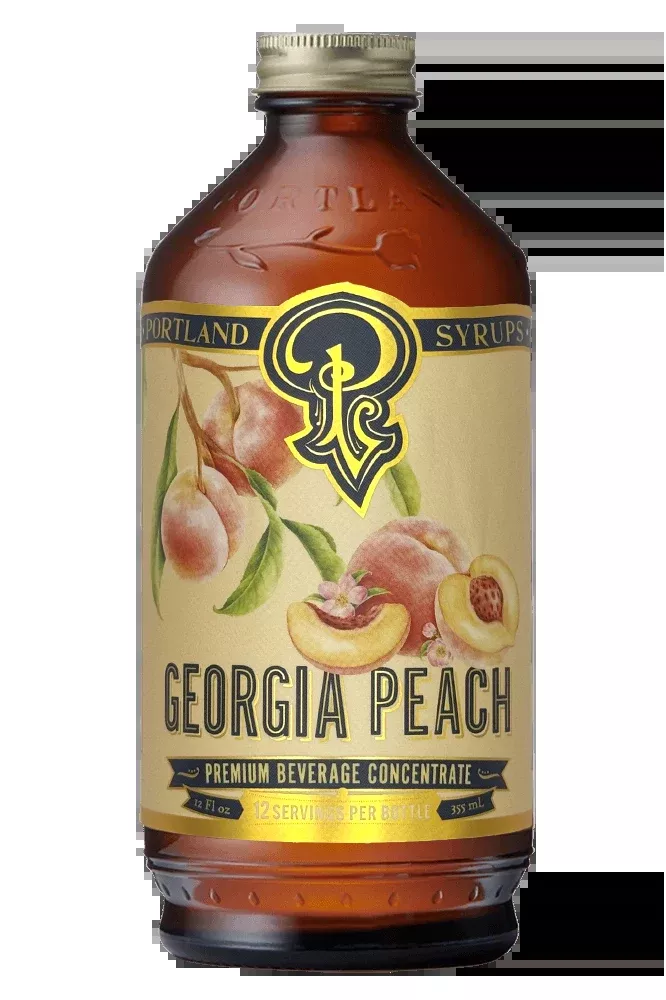 Portland Syrups | Georgia Peach Syrup 12oz - cocktail / mocktail / Coffee /Tea