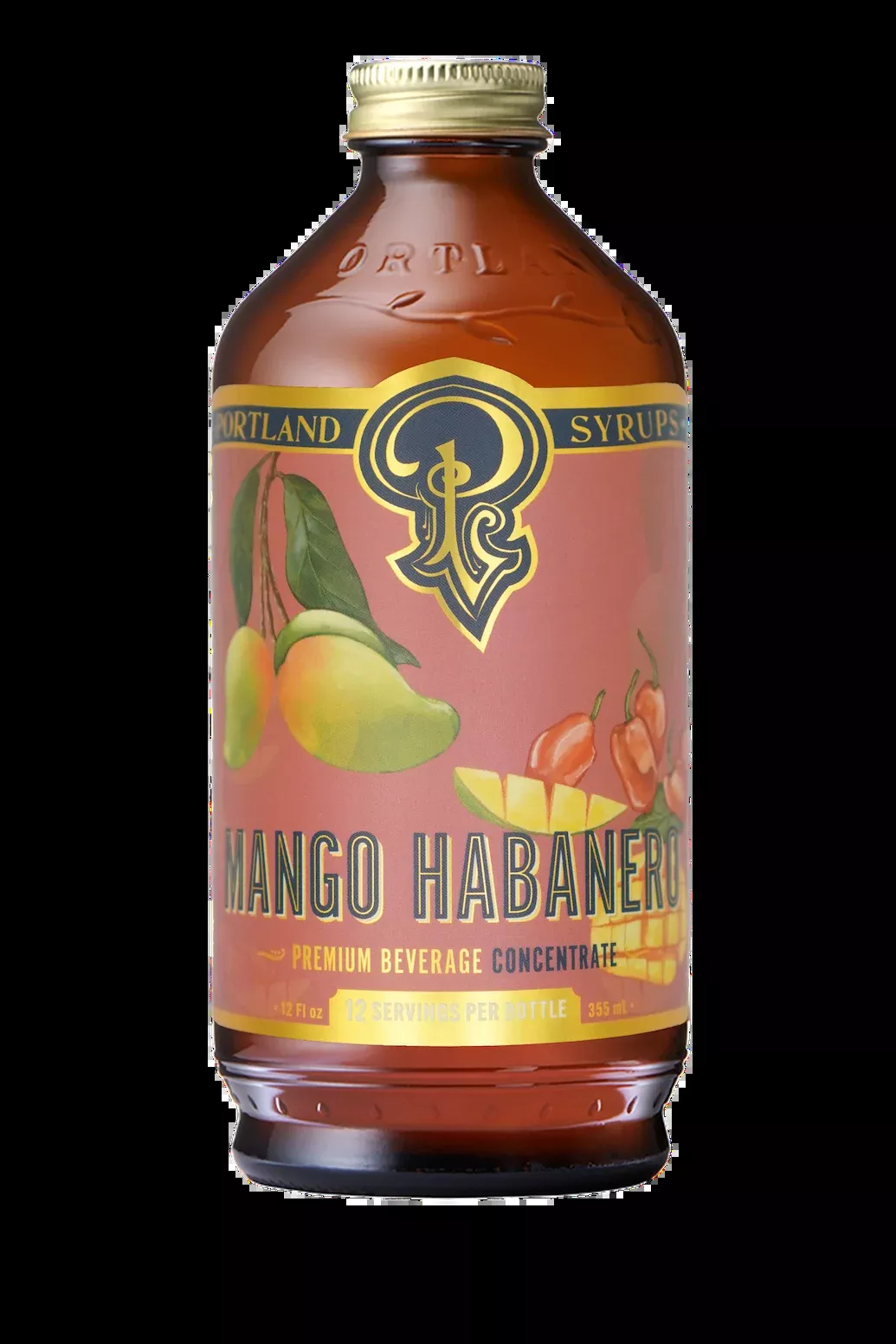 Portland Syrups | Mango Habanero Syrup 12oz- cocktail / mocktail drink mixer