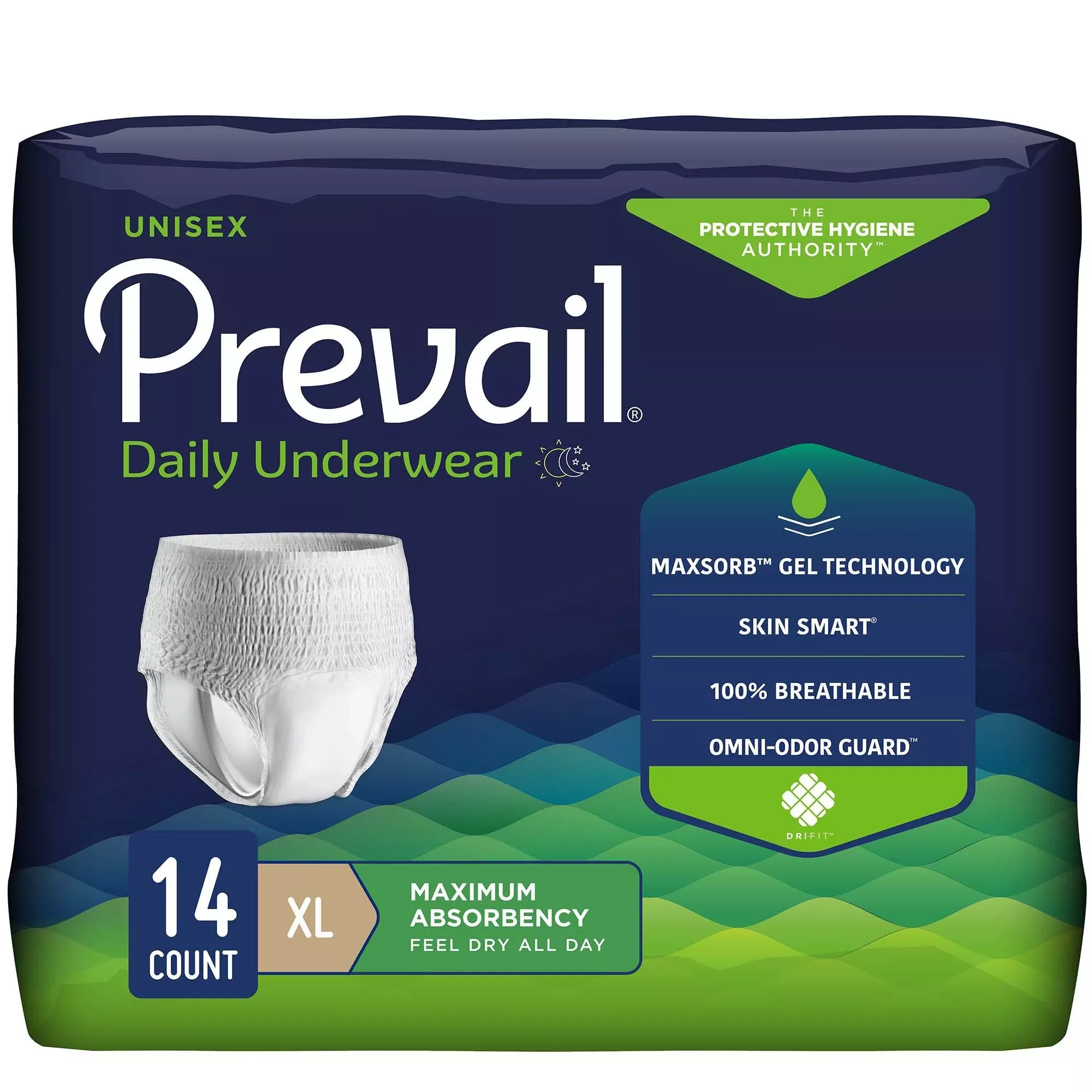Prevail Maximum Absorbent Underwear, Extra Large, 14 ct
