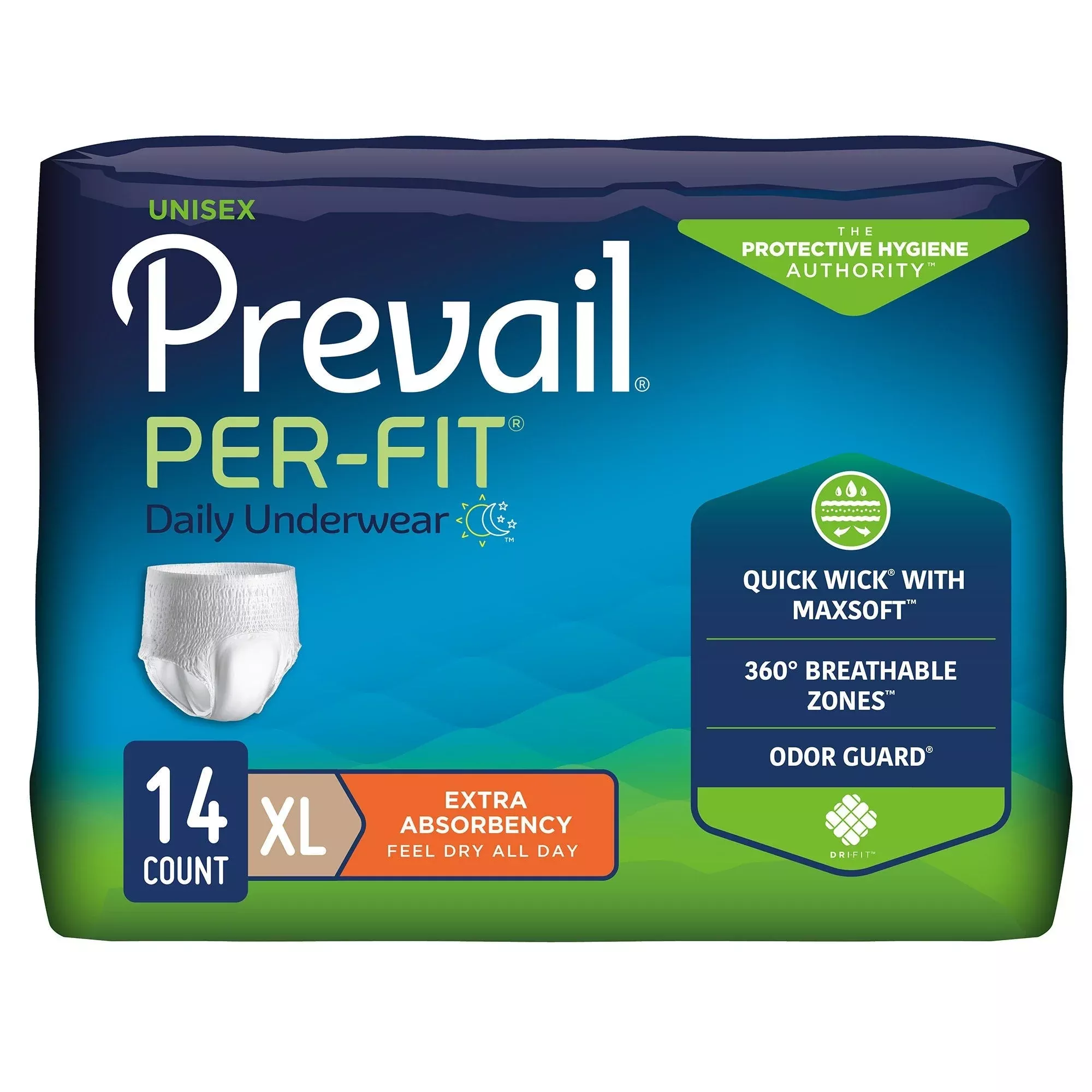 Prevail Per-Fit Extra Absorbent Underwear, Extra Large, 14 ct