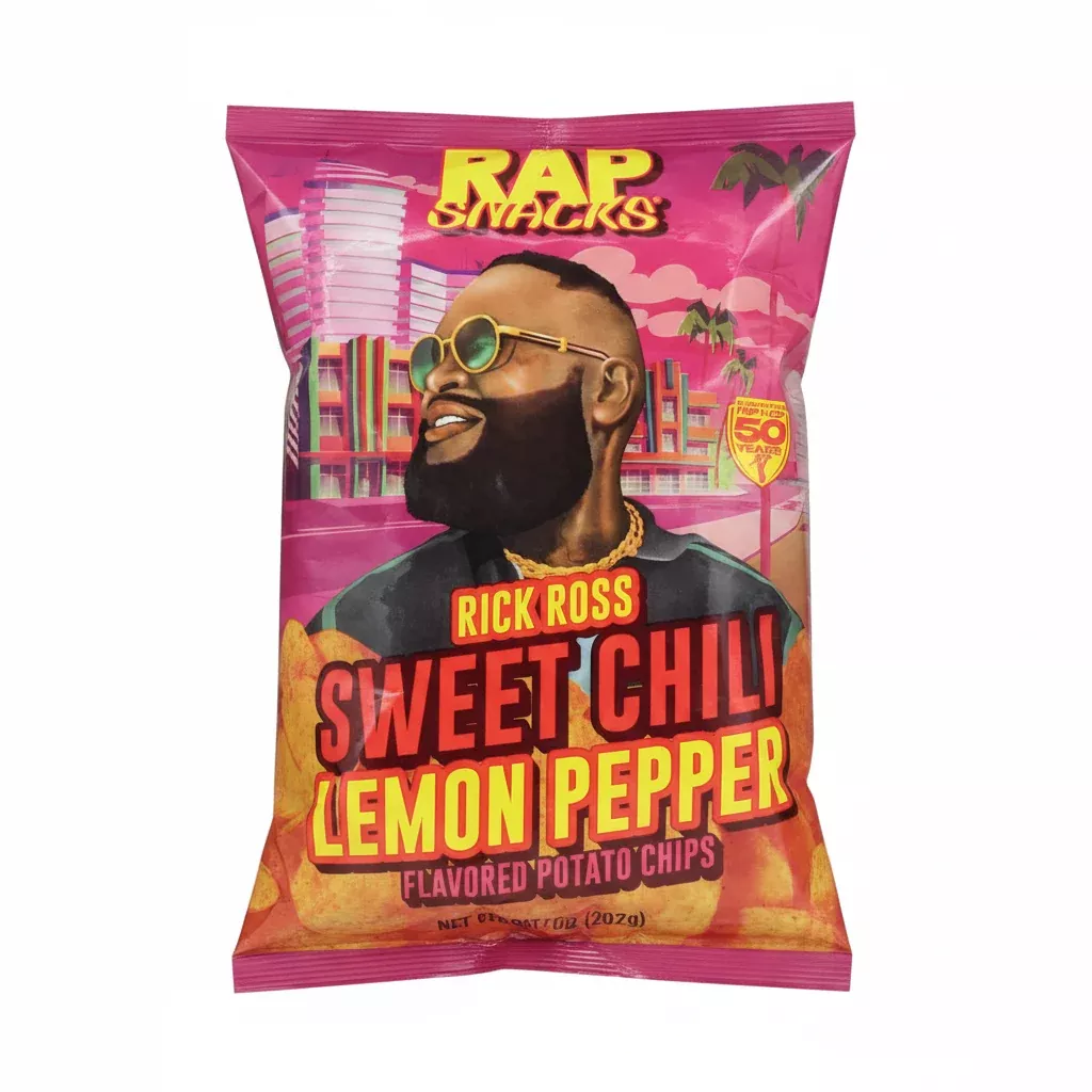 Rap Snacks Rick Ross Sweet Chili Lemon Pepper Flavored Potato Chips 5 oz