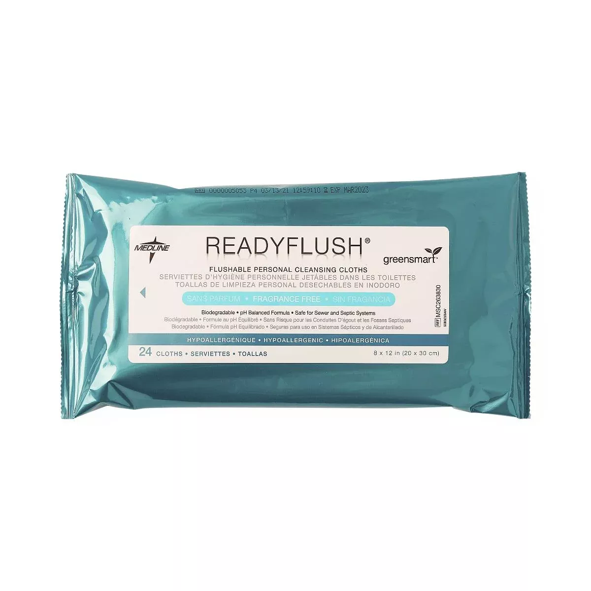 ReadyFlush Unscented Biodegradable Flushable Wipes